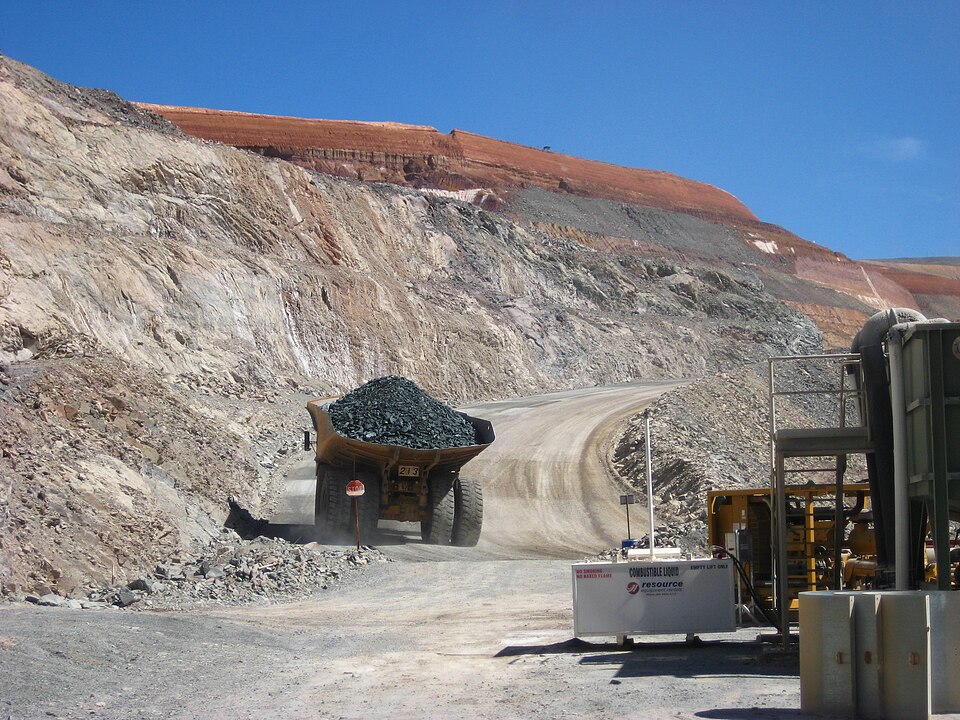 Haul truck in an open-pit mine