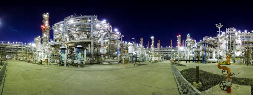 Industrial plant at night
